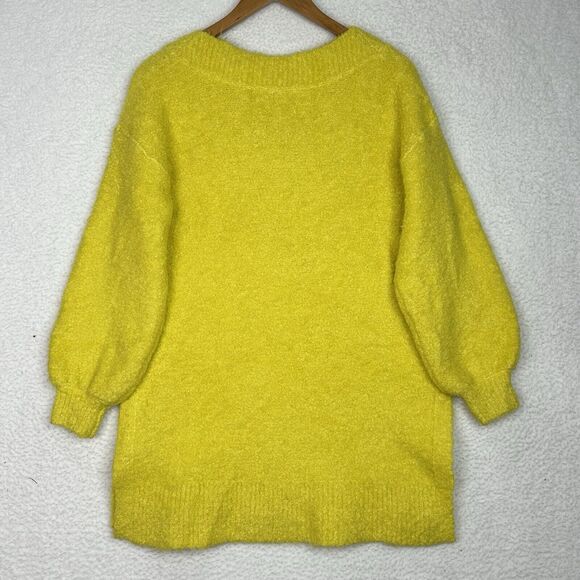 Anthropologie Pilcro Teddy Chunky Sweater Oversized Sz M Yellow Wool Blend Soft - Picture 12 of 15